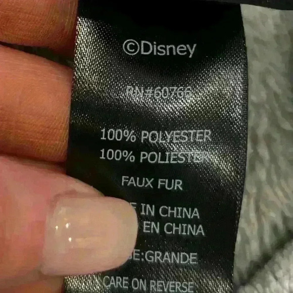 Disney Mickey Mouse Gray Hooded Fleece Lounge Pullover Sz Large - Picture 4 of 5